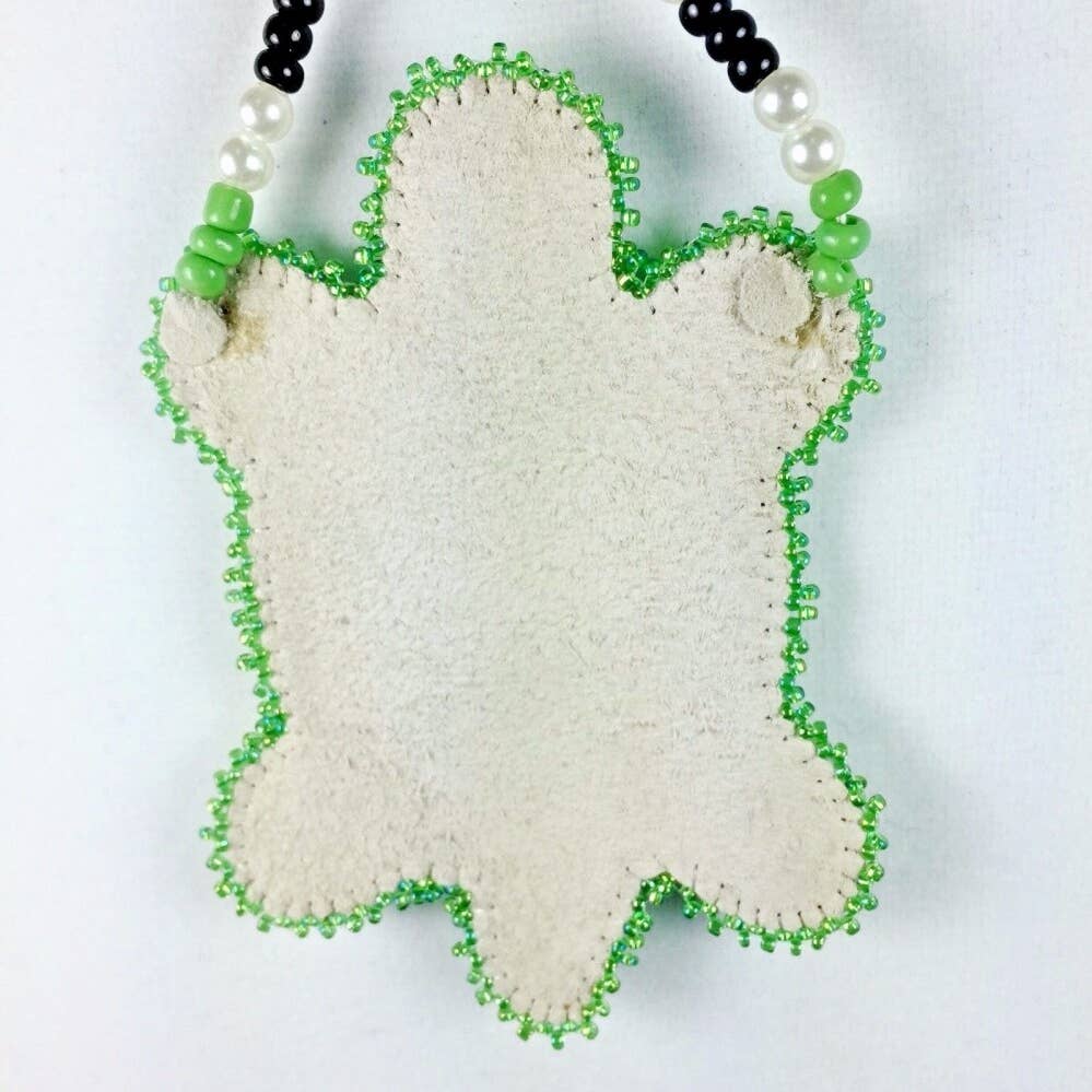 Handmade Blue Green White - Turtle - Long Necklace Earring Set