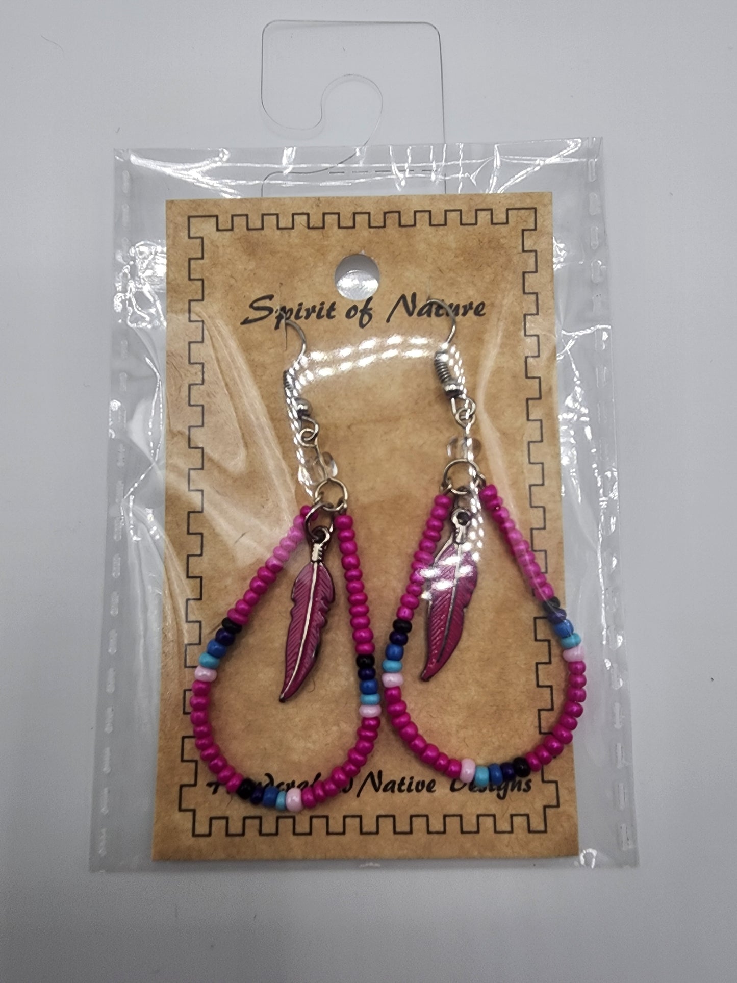 Hoop - Beaded Earrings - Assorted Colours