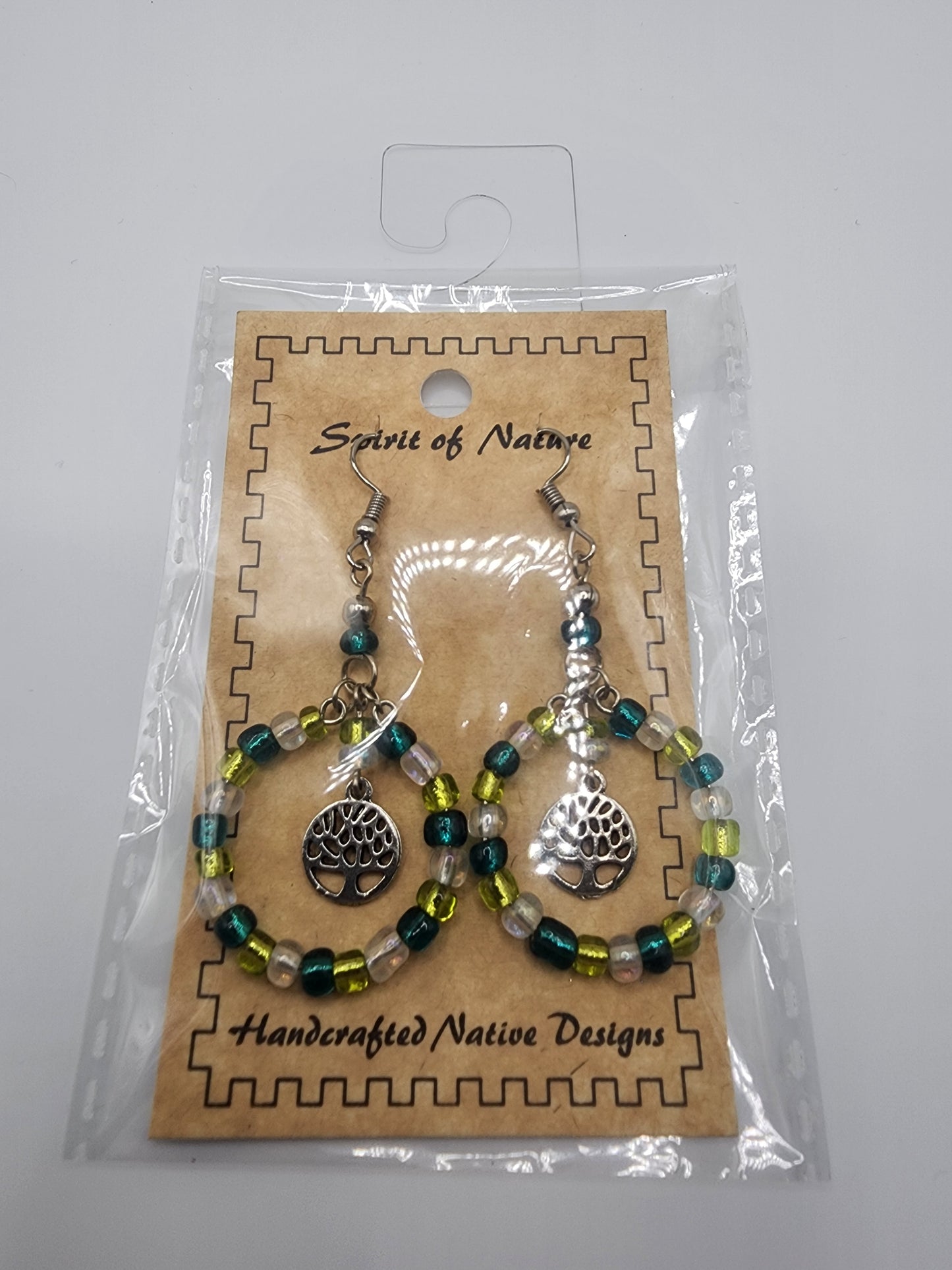 Hoop - Beaded Earrings - Tree of life - Assorted Colours