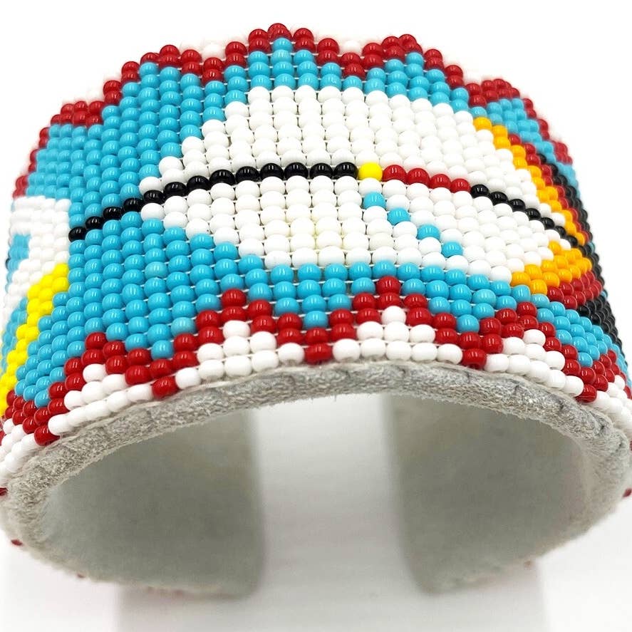 Handmade - Beaded Cuff - Leather Bracelet