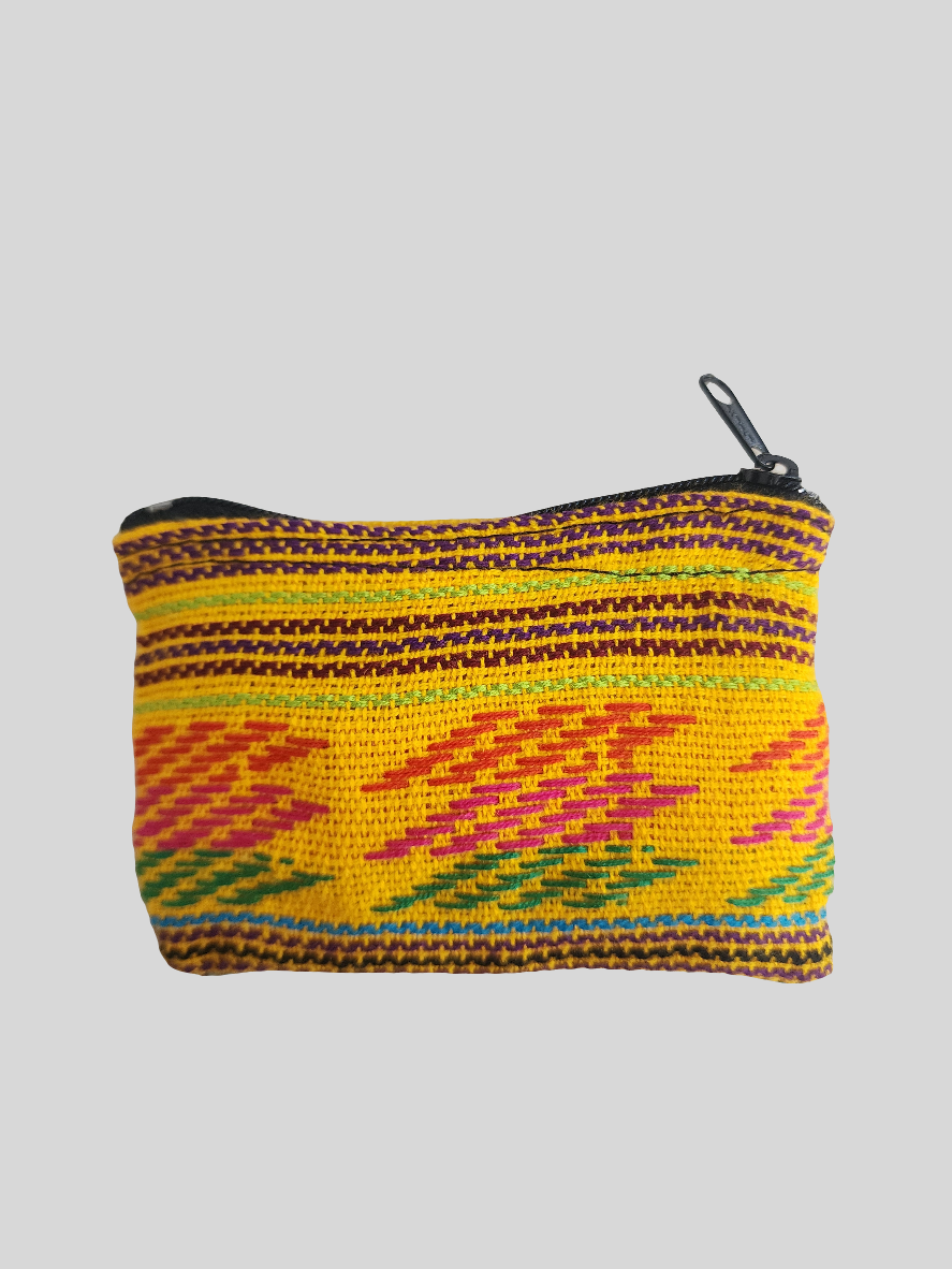 Guatemalan - Single Zipper Coin Purse Pouch - Assorted Colors