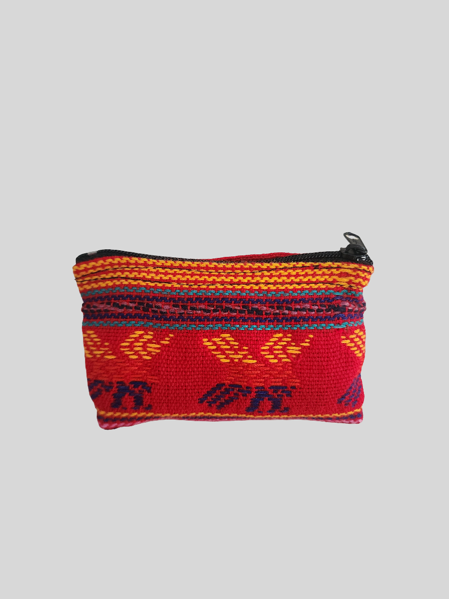 Guatemalan - Single Zipper Coin Purse Pouch - Assorted Colors