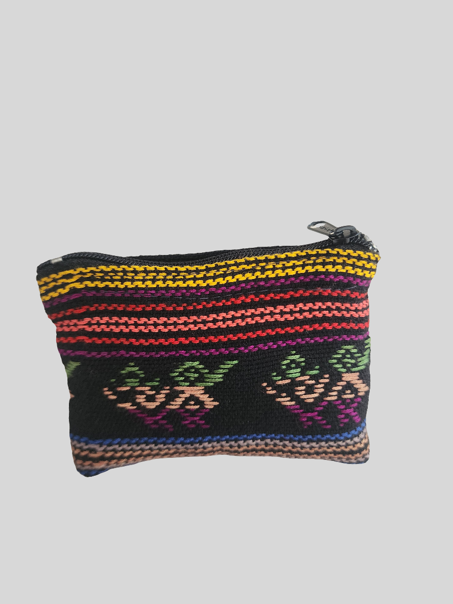 Guatemalan - Single Zipper Coin Purse Pouch - Assorted Colors