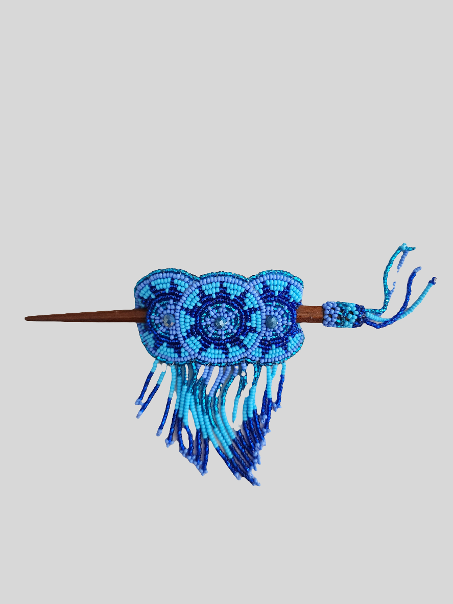 3 Circle - Seed Bead - Fringe Barrettes - Assorted Colors