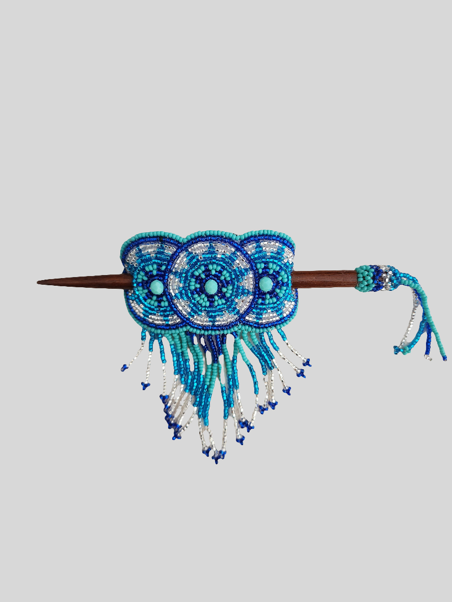 3 Circle - Seed Bead - Fringe Barrettes - Assorted Colors