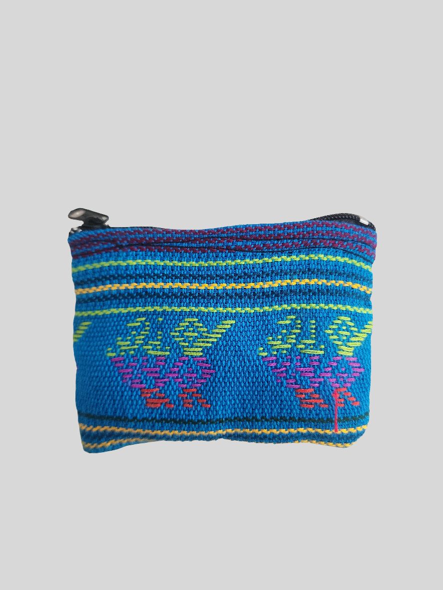 Guatemalan - Single Zipper Coin Purse Pouch - Assorted Colors