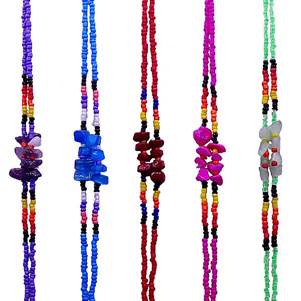 Chip Stone - Beaded - Multi Strand Bracelets - Assorted Colors