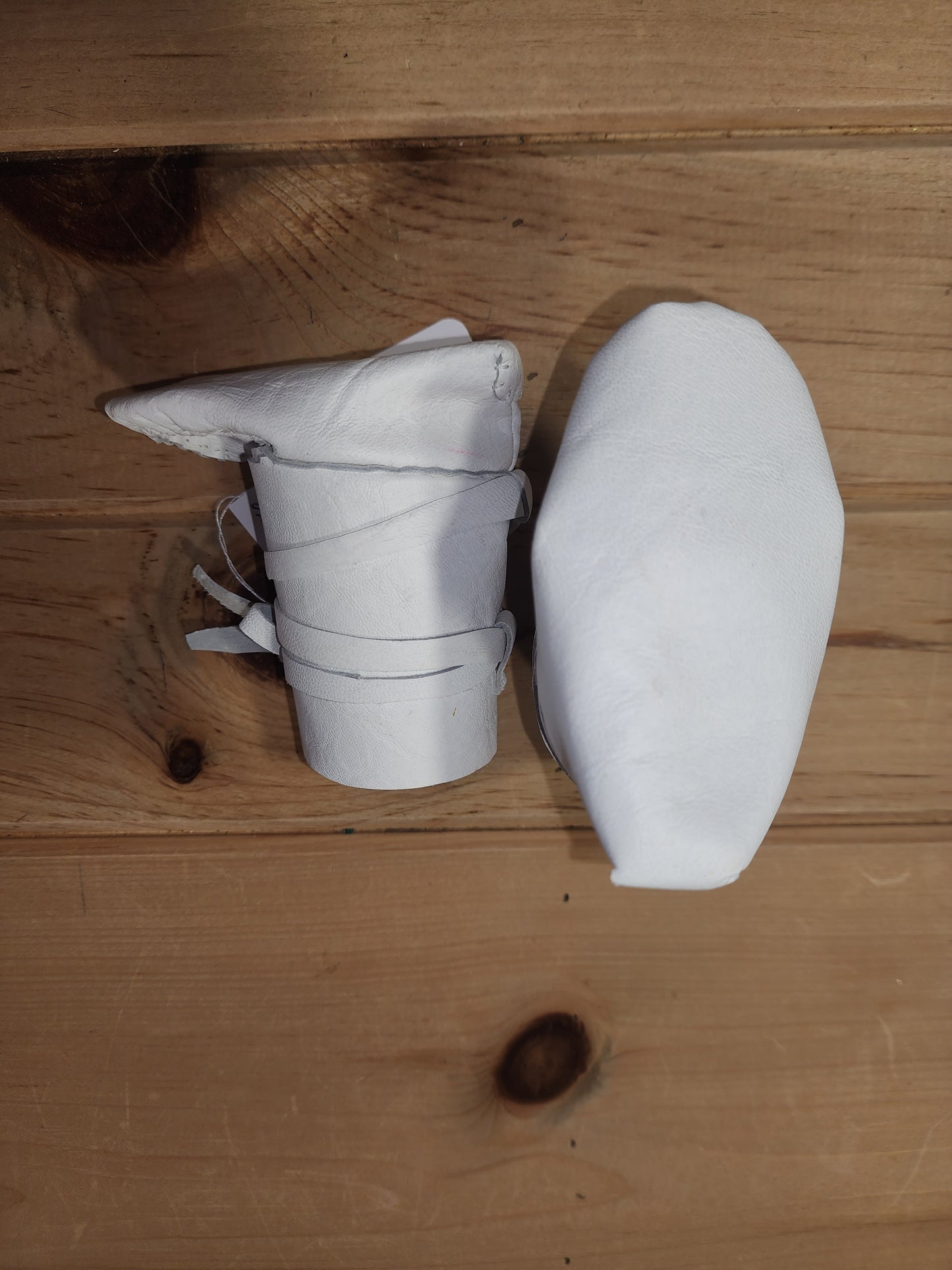 Chaussons souples en cuir blanc Taille 0