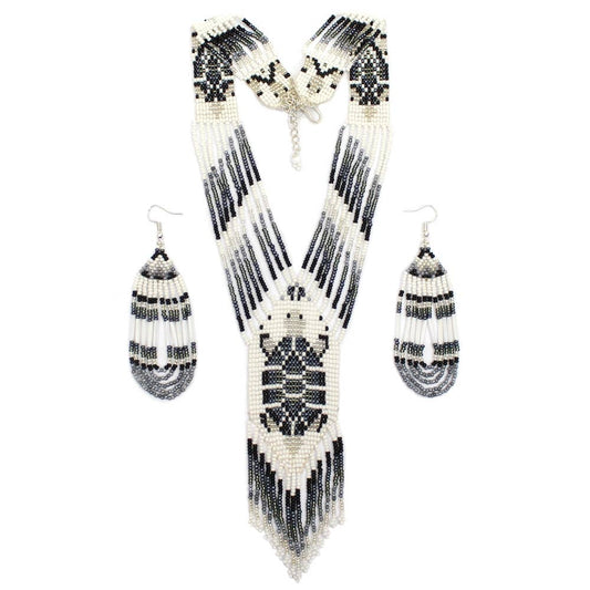 Handmade - Turtle Beaded - Necklace Earrings Set
