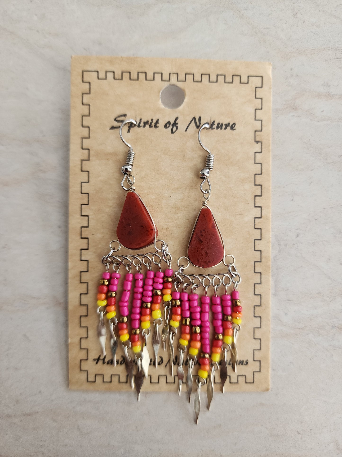 Beaded - Dangle - Earrings - Assorted Colours