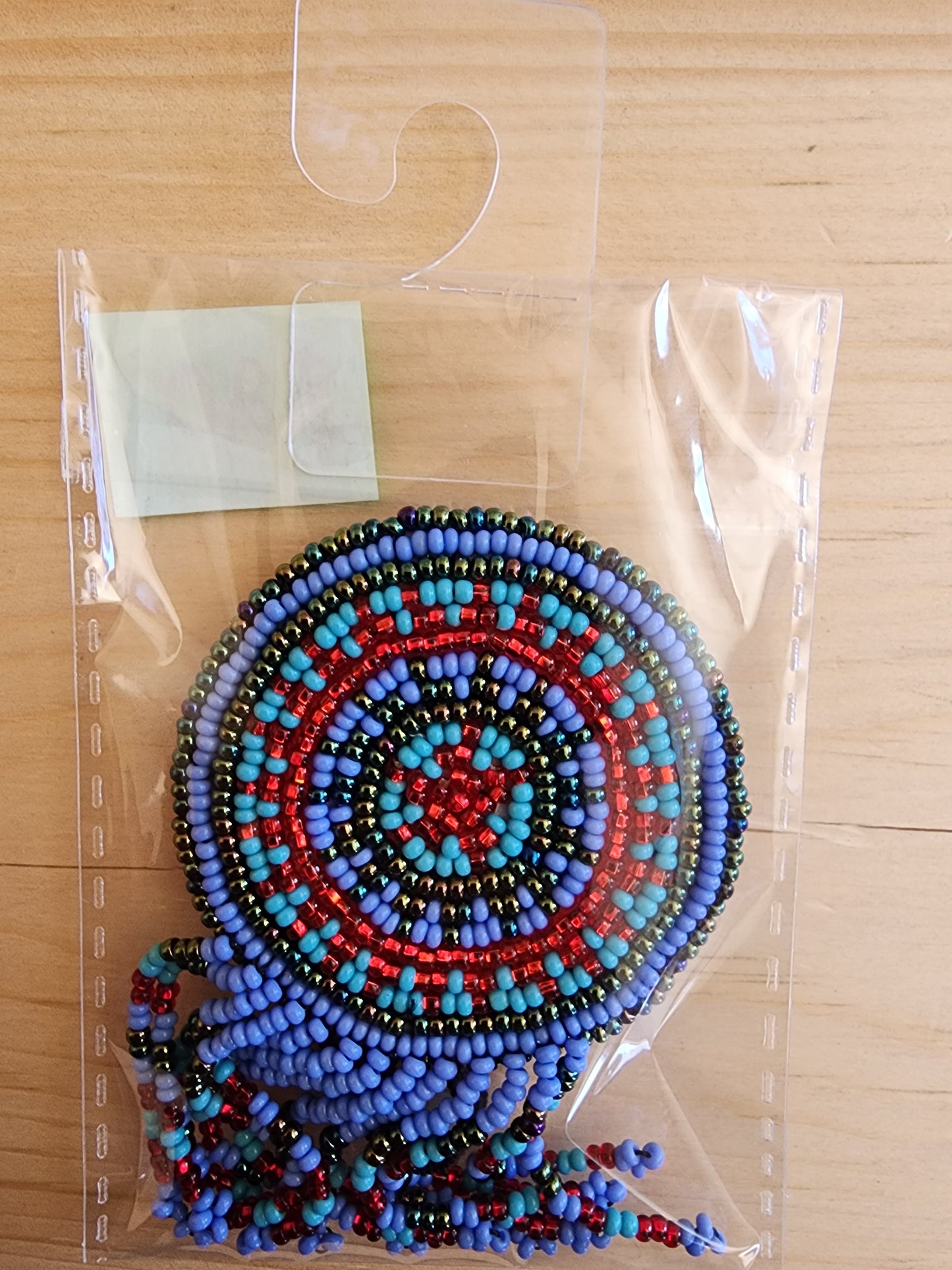 Hair Elastics - with Beaded Emblem - Assorted Colours