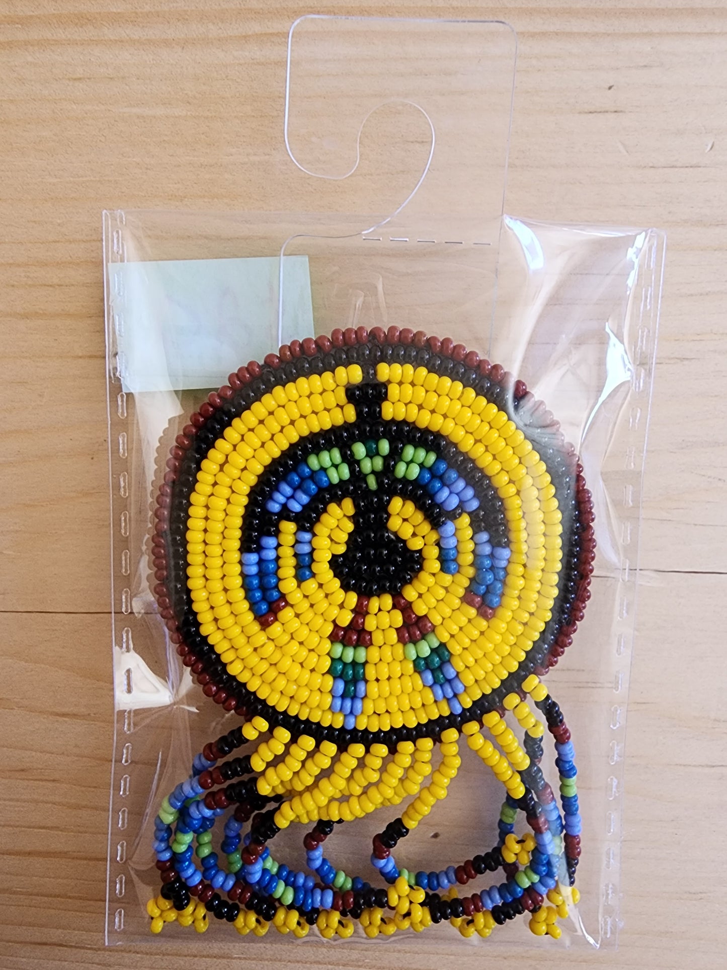 Hair Elastics - with Beaded Emblem - Assorted Colours