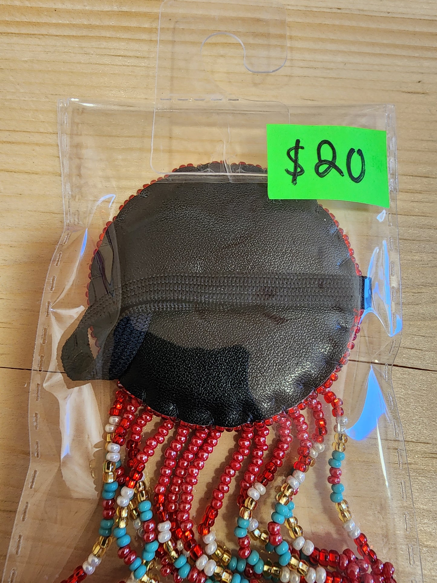 Hair Elastics - with Beaded Emblem - Assorted Colours