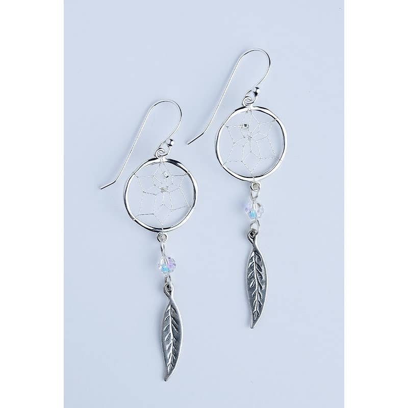 Earrings - Dream Catcher - Sterling Silver with Swarovski Crystal
