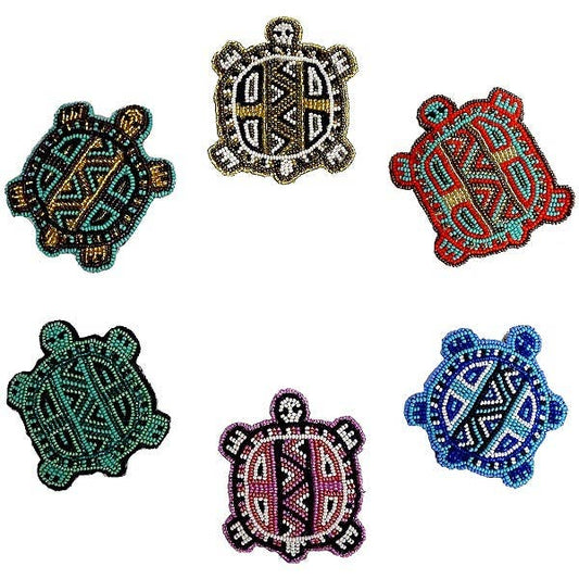 Beaded - Turtle Hair Clips - Assorted Colours