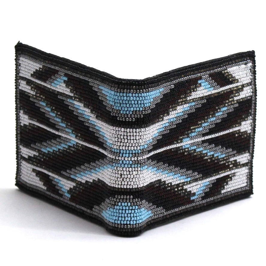 Beaded Leather Wallet Assorted Colors