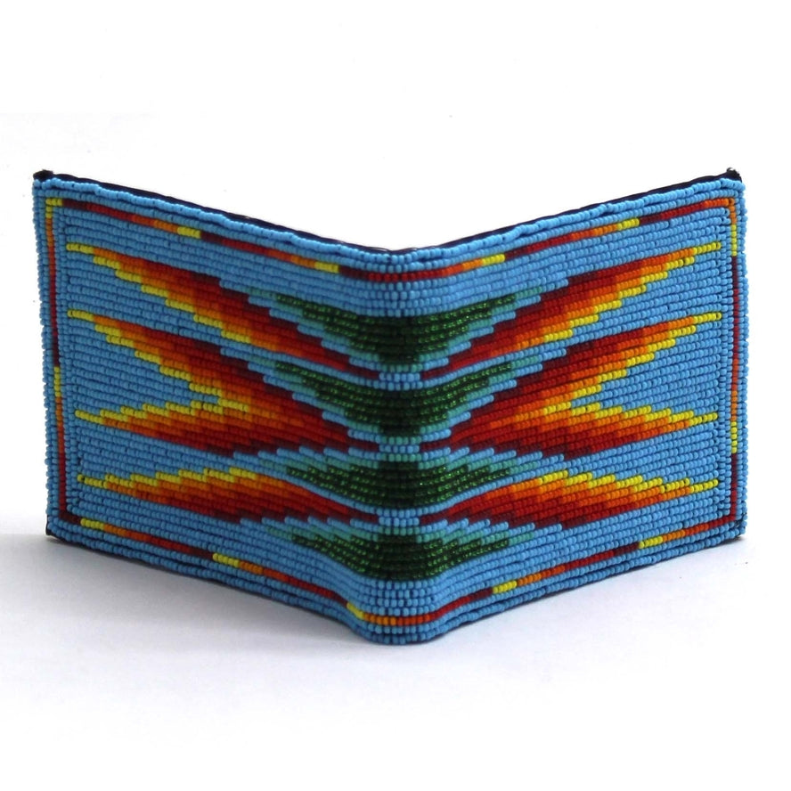 Beaded Leather Wallet Assorted Colors