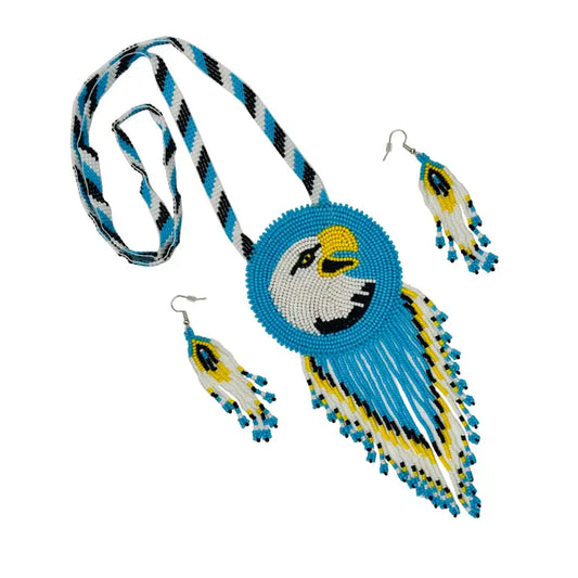 Cyan Blue Eagle Medallion