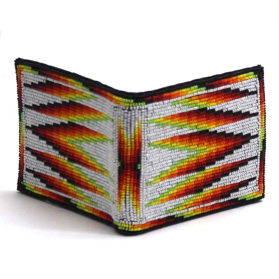 Beaded Leather Wallet Assorted Colors