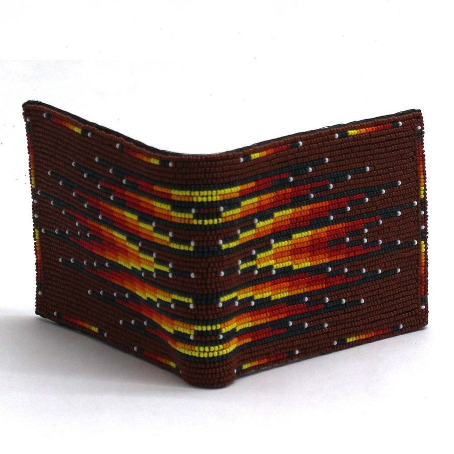 Beaded Leather Wallet Assorted Colors