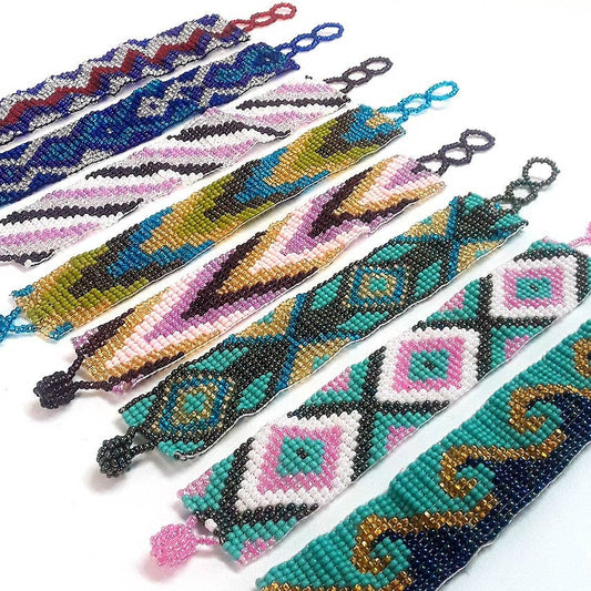 Guatemalan Seed Bead - Thick Strap - Bracelets - Assorted Colors