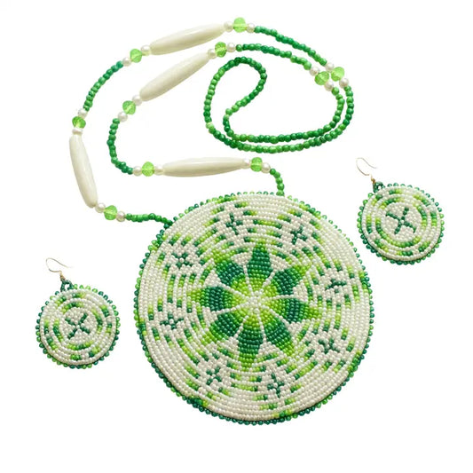 Médaillon fleur vert de 10 cm