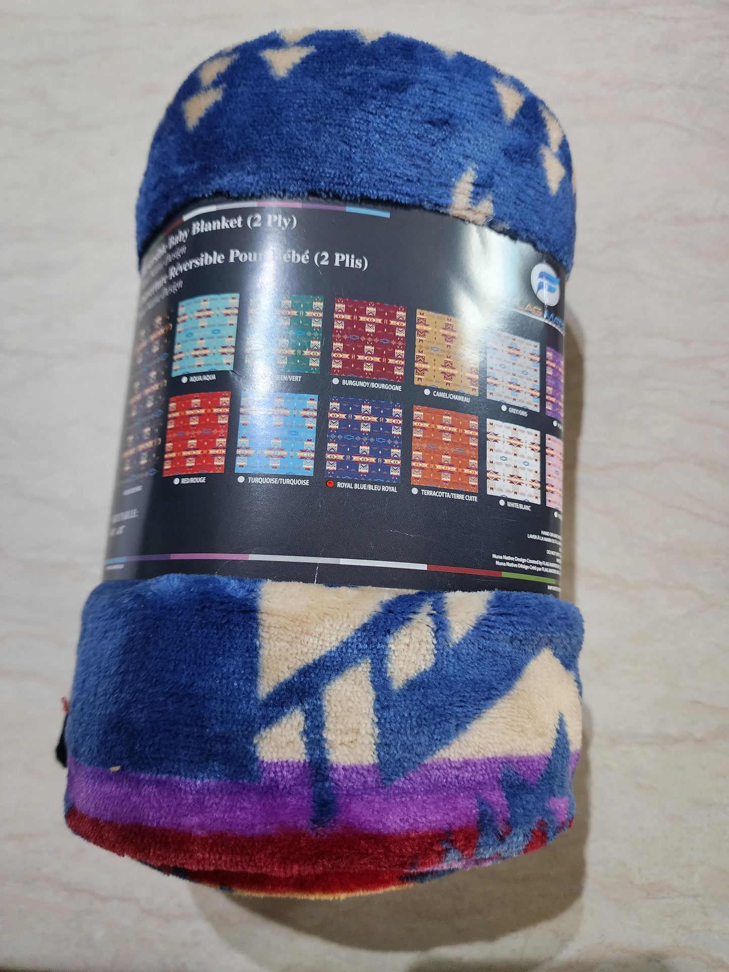 Nuna Reversible - Baby Blanket - Assorted Colors - 40" X 48"