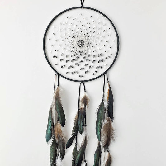Attrape-rêves noir « Flux d'énergie » 23 cm