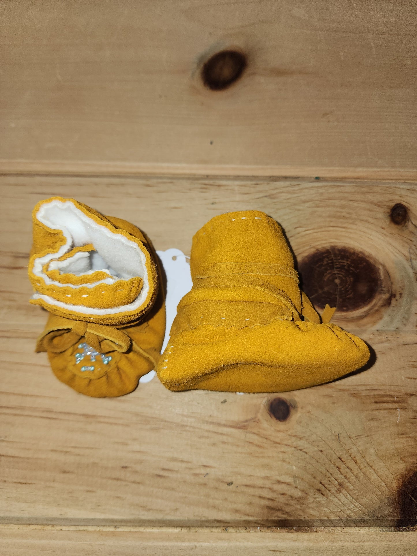 Chaussons mocassins en suède et cuir Taille 0