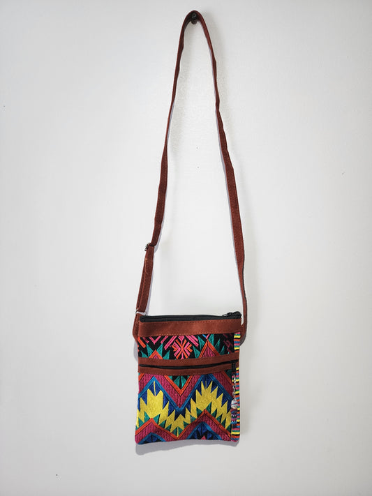 Azteken Leder Umhängetasche