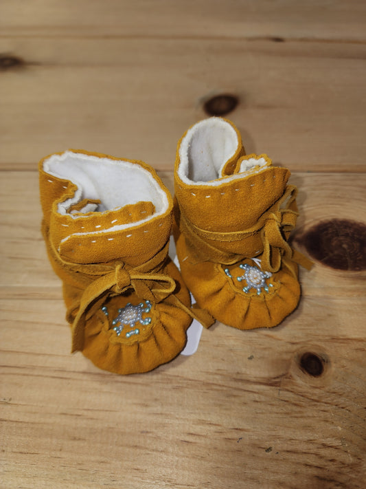 Chaussons mocassins en suède et cuir Taille 0
