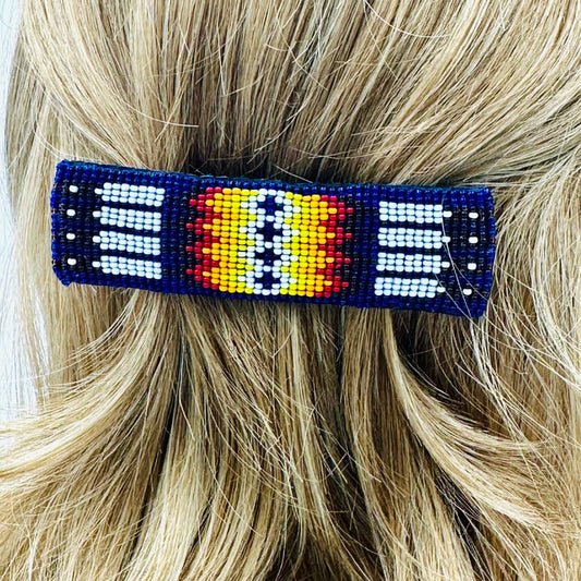 Deep Blue - Fire Barrette - French Clip