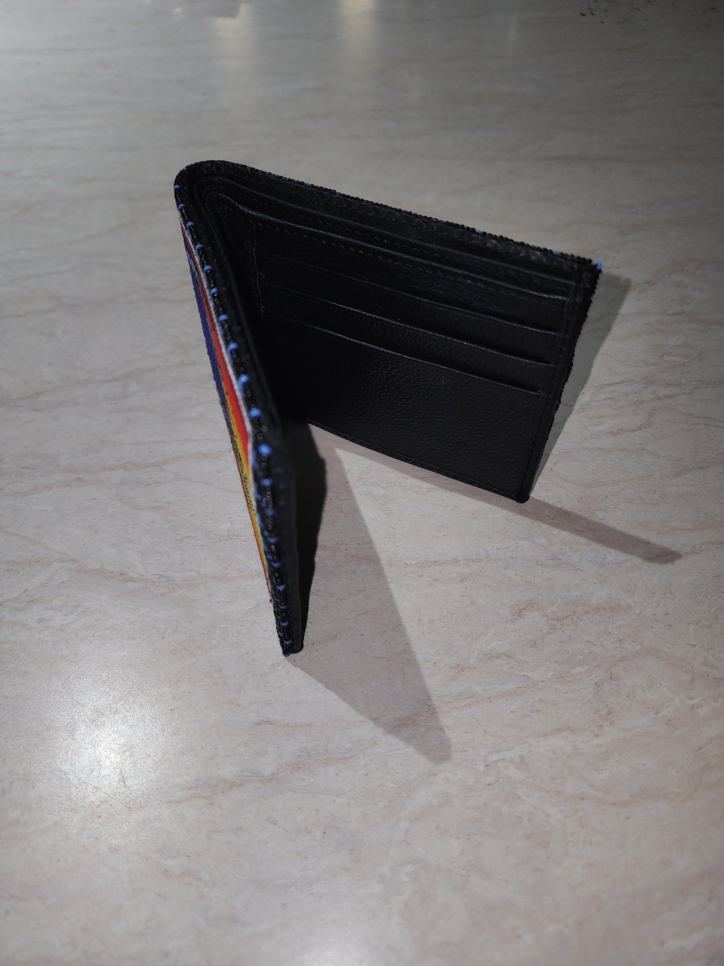 Beaded Leather Wallet Assorted Colors