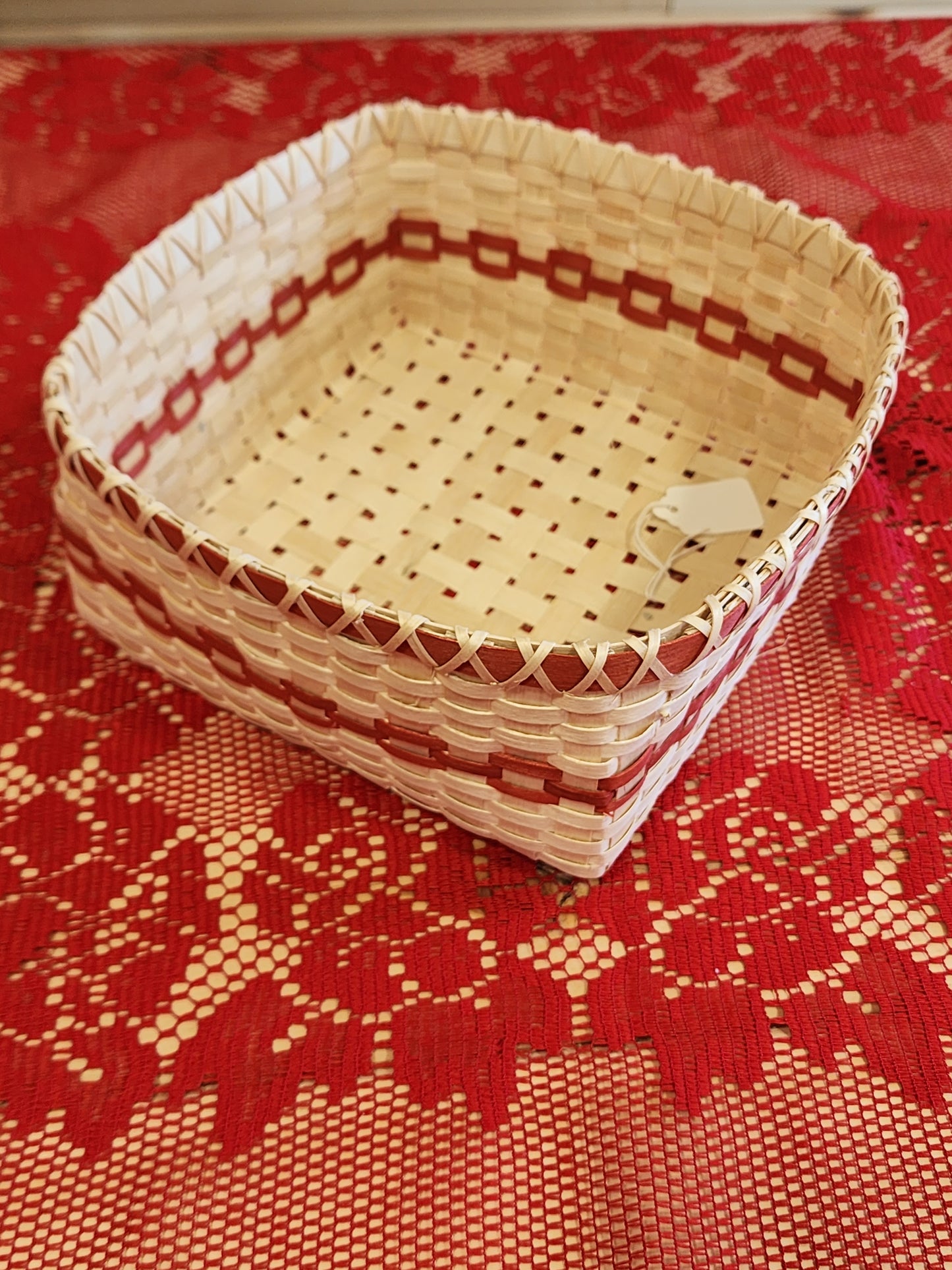 X-Large - Ash Basket - with Red Pattern