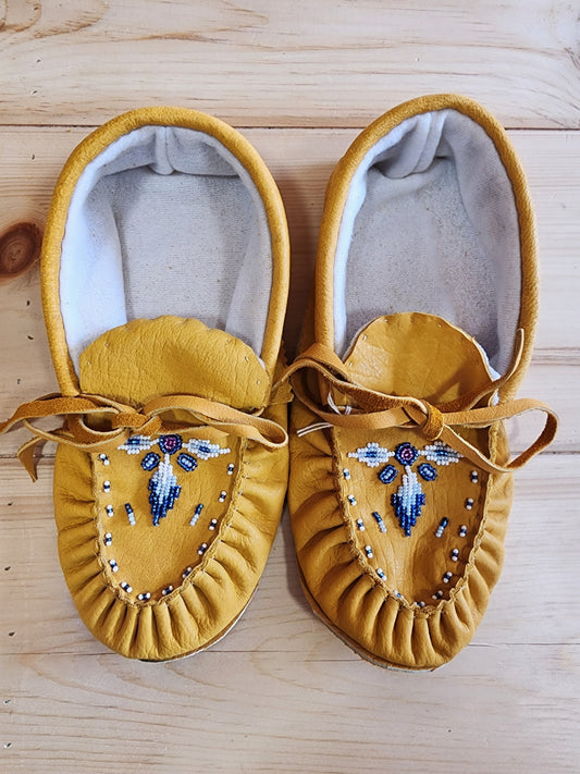 Leather Moccasins - size 9.5 (U.S.) - with Beaded Design